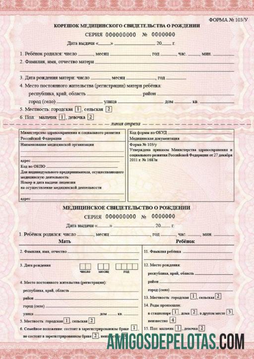 Rusia Ministry of kesehatan and social development kelahiran sertifikat makering