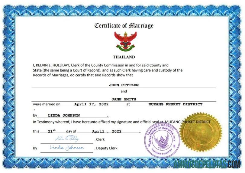 Premium Thailand pernikahan sertifikat Word and PDF templat