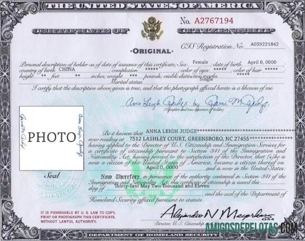 Dapat Diedit AS Citizenship sertifikat templat in PSD format