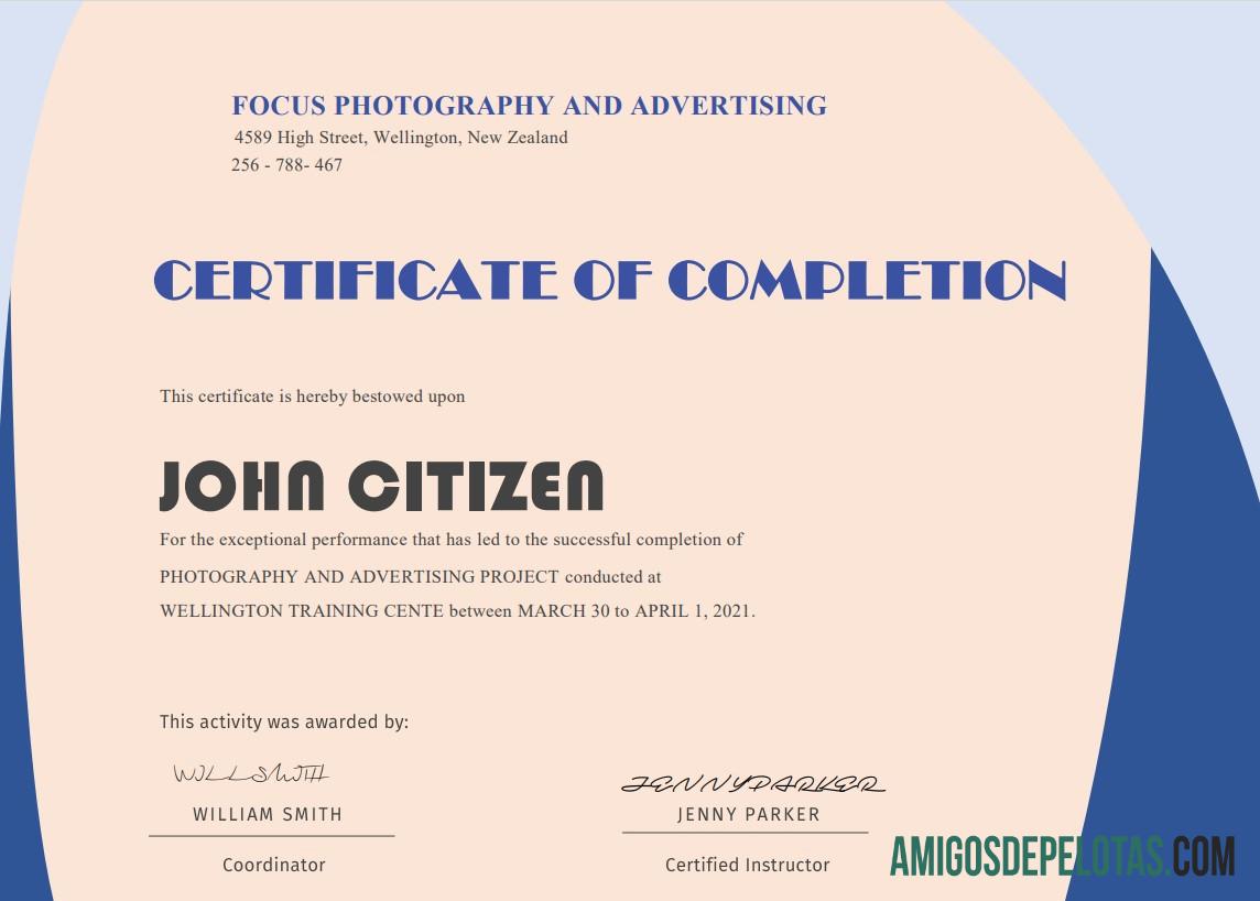 Profesional AS Completion sertifikat templat in Word and PDF format