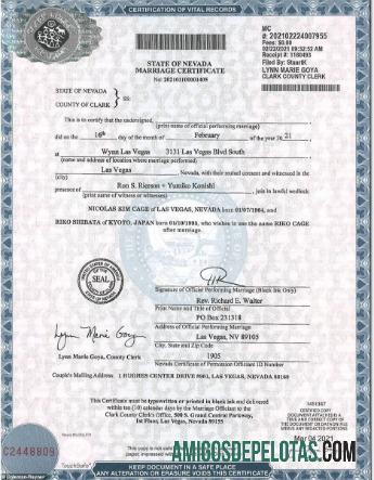 AS County of clark pernikahan sertifikat templat