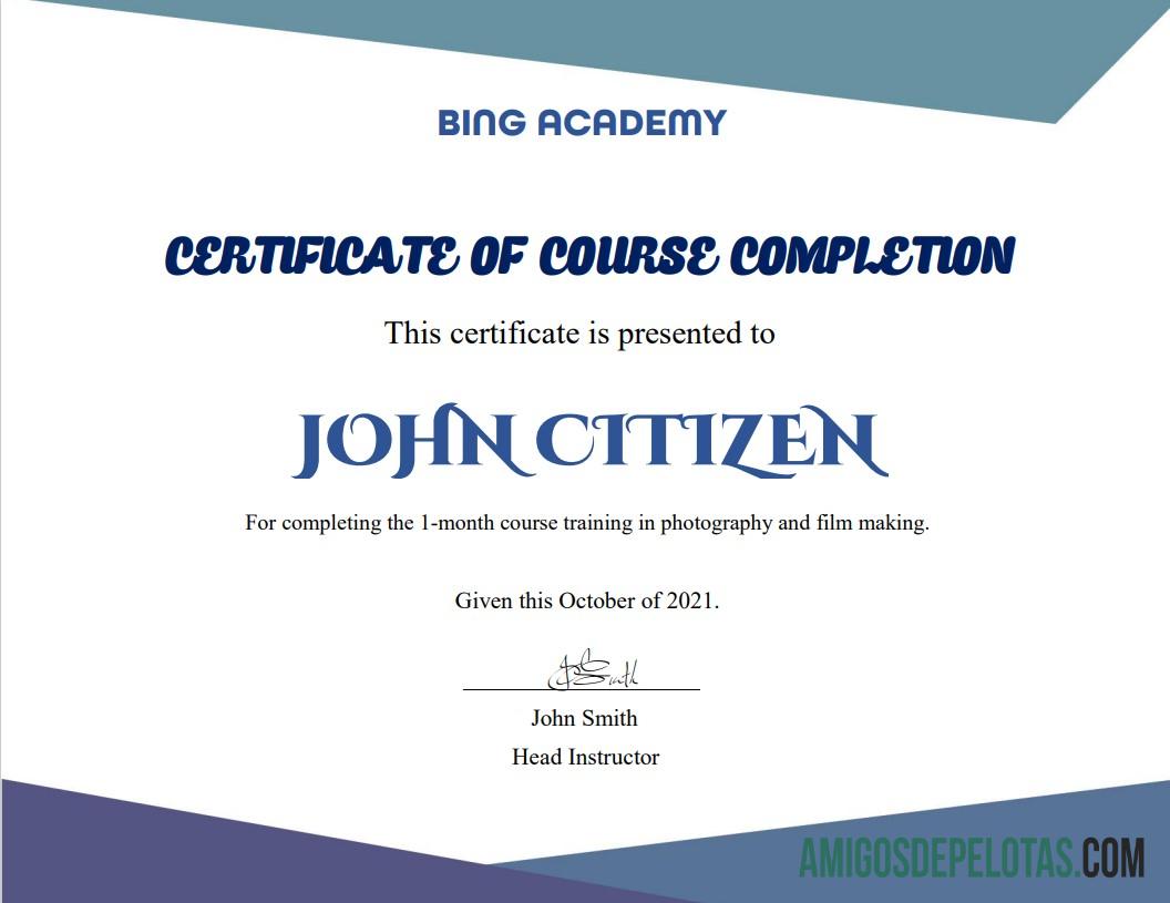 Realistis AS Course Completion sertifikat templat in Word and PDF format