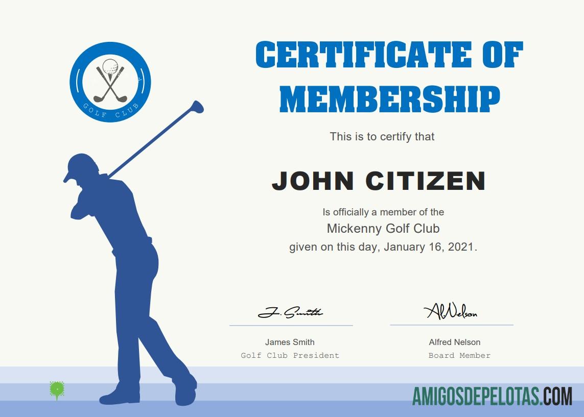 AS Golf Club Membership cert makering