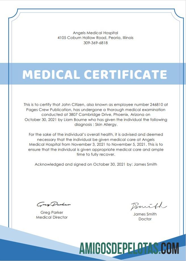 AS Hospital medis cert desain
