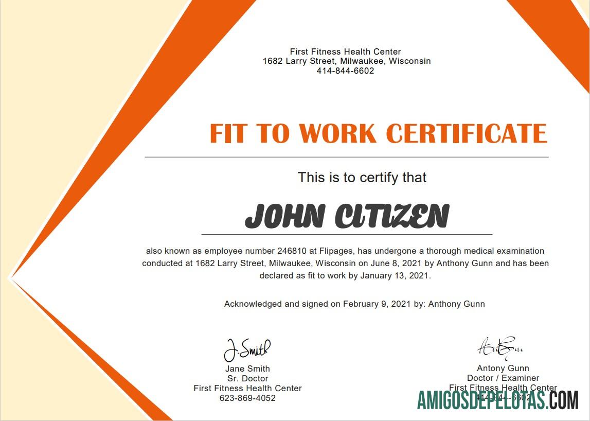 AS medis Fitness cert desain