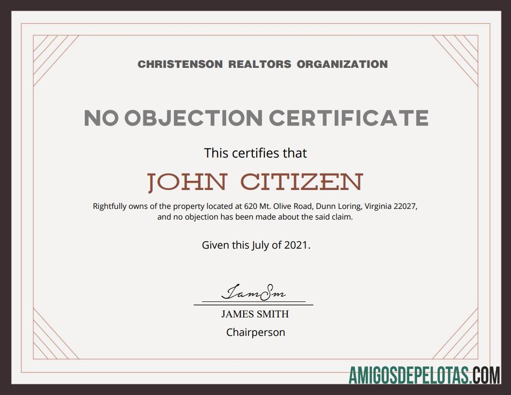 AS No Objection cert makering