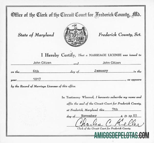 AS Office of circuit court for Frederick county pernikahan sertifikat makering