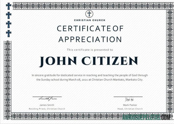 AS Pastor Appreciation cert templat