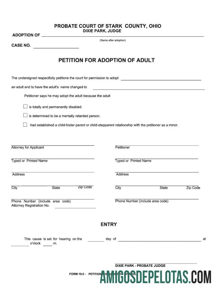 AS Probate court of Stark adoption sertifikat sampel