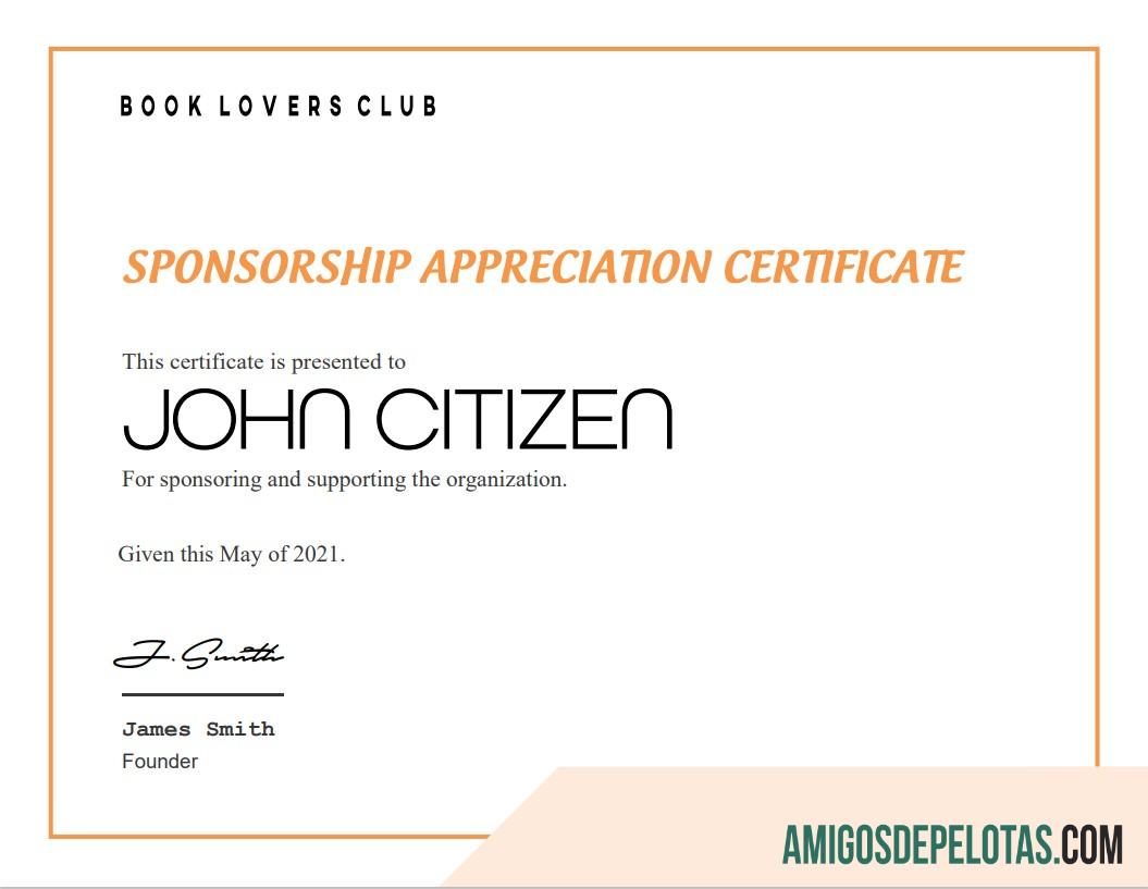 AS Sponsorship Appreciation sertifikat sampel