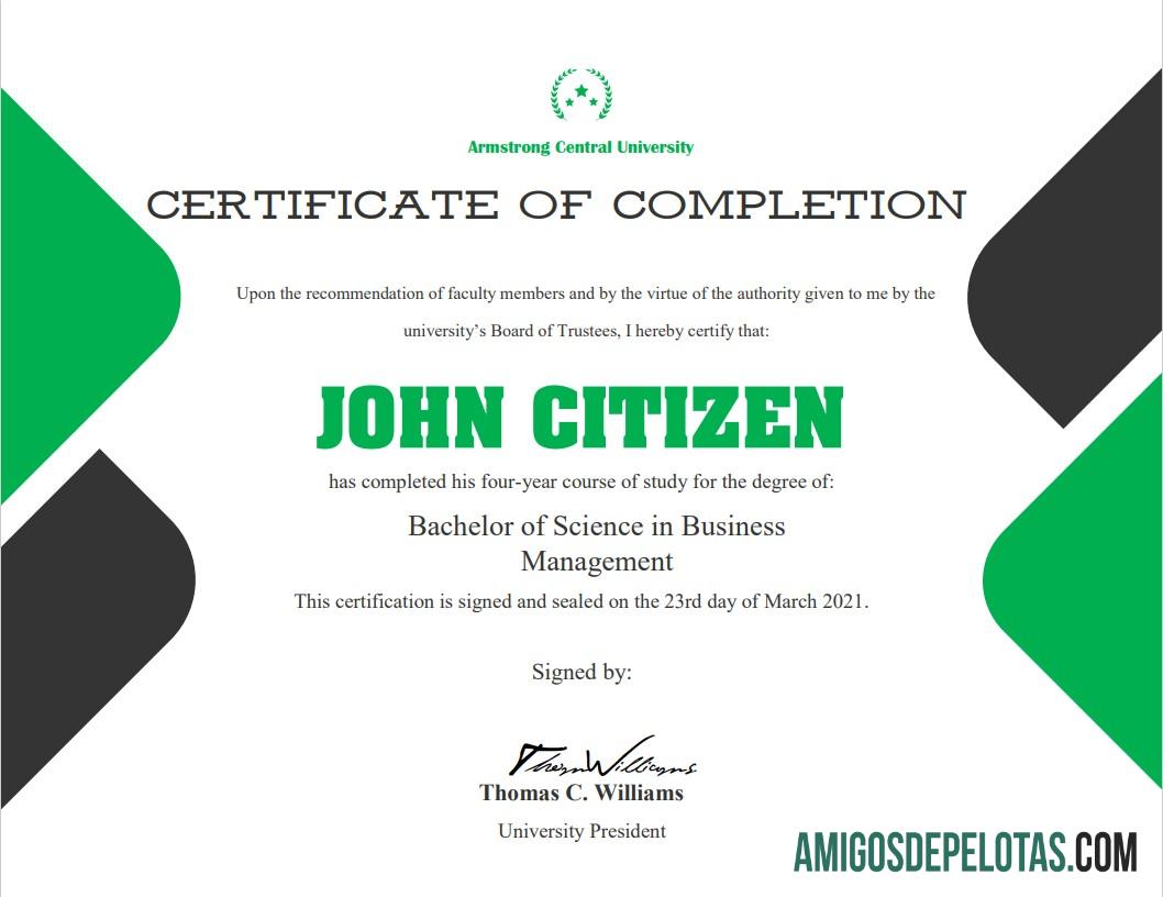 AS universitas Completion cert makering