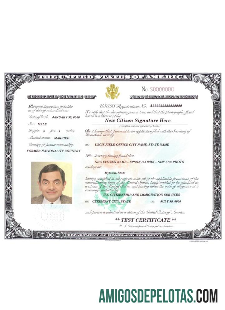 AS sertifikat of naturalization pratinjau