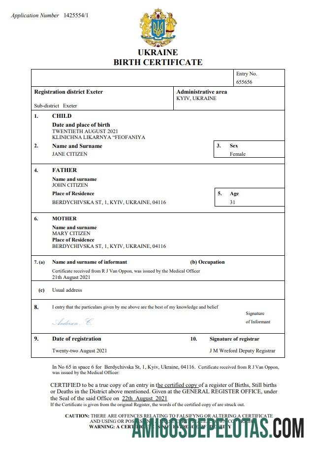 Realistis Ukraina kelahiran sertifikat Word and PDF templat