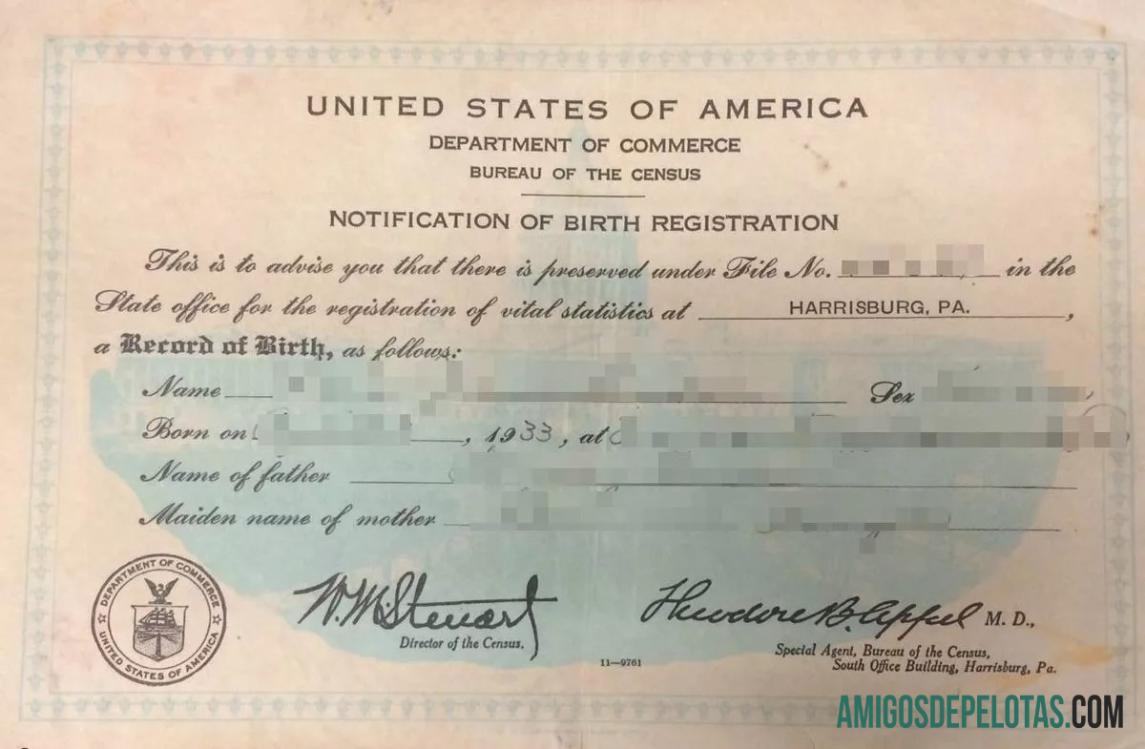 Amerika Serikat Department of commerce kelahiran sertifikat makering