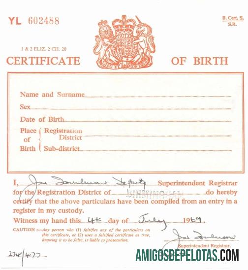 Amerika Serikat pendaftaran District of Birmingham kelahiran sertifikat templat