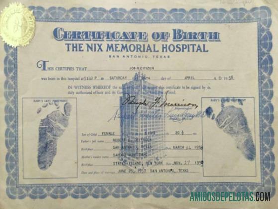 Amerika Serikat The Nix Memorial hospital kelahiran sertifikat pratinjau