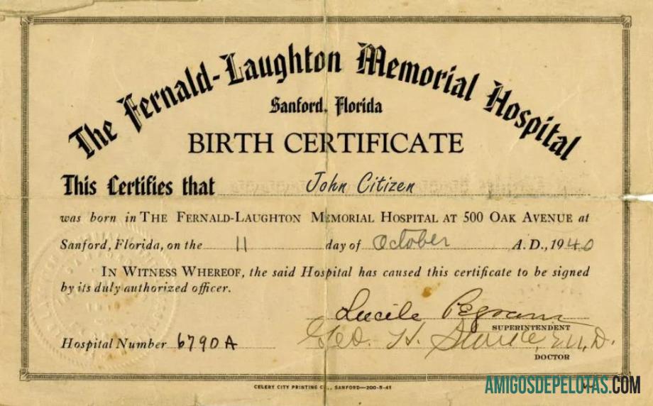 Amerika Serikat the Fernald Laughton Memorial hospital kelahiran sertifikat makering