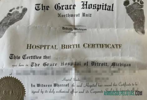 Amerika Serikat the Grace hospital of Michigan kelahiran sertifikat templat