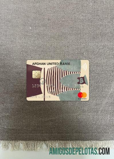 Afganistan Afghan United bank mastercard tampilan foto depan sampel