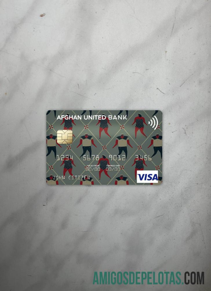 Afganistan Afghan United bank visa kartu tampilan foto depan sampel