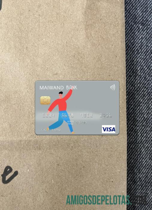 Afganistan Maiwand bank visa kartu tampilan foto depan makering