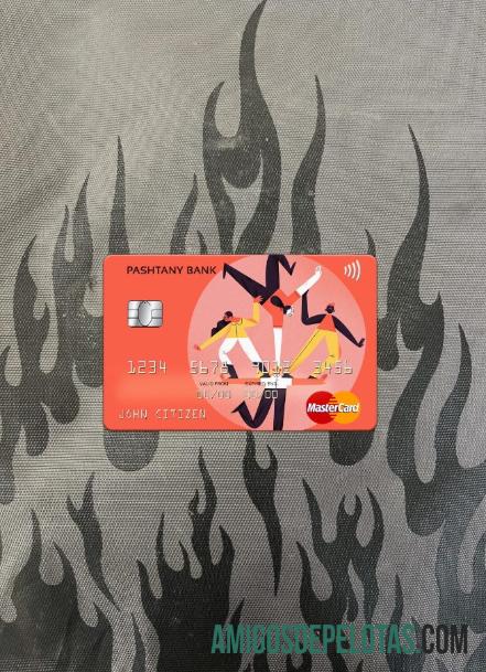 Afganistan Pashtany bank mastercard tampilan foto depan templat