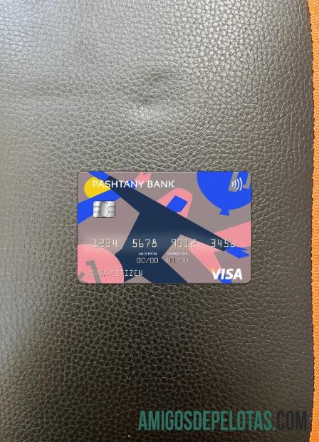 Afganistan Pashtany bank visa kartu tampilan foto depan desain