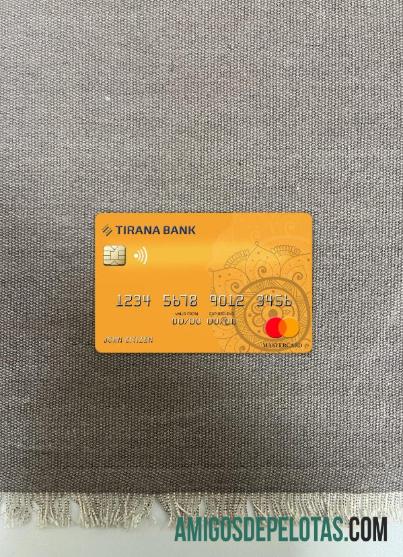Albania Tirana bank mastercard tampilan foto depan sampel