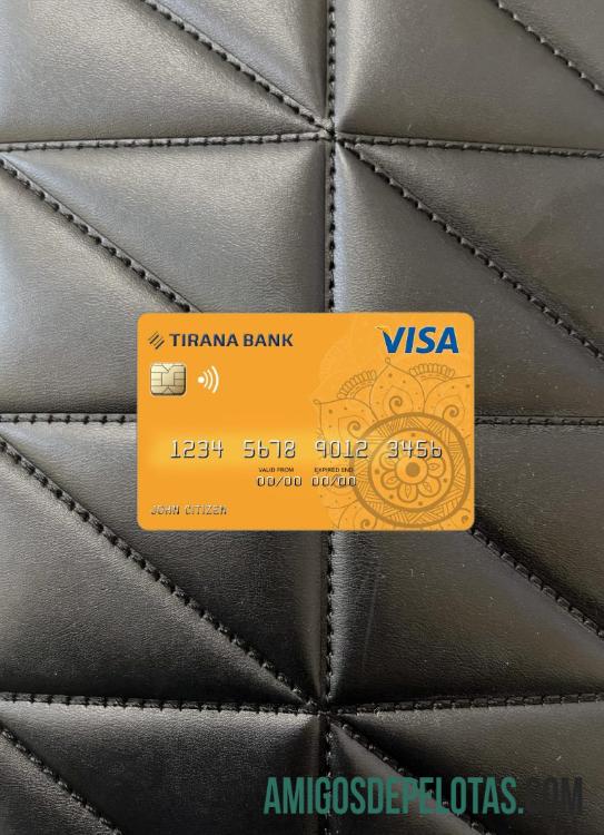 Albania Tirana bank visa tampilan foto depan sampel
