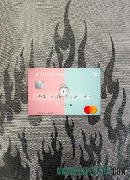 Aljazair Al Salam bank mastercard tampilan foto depan templat