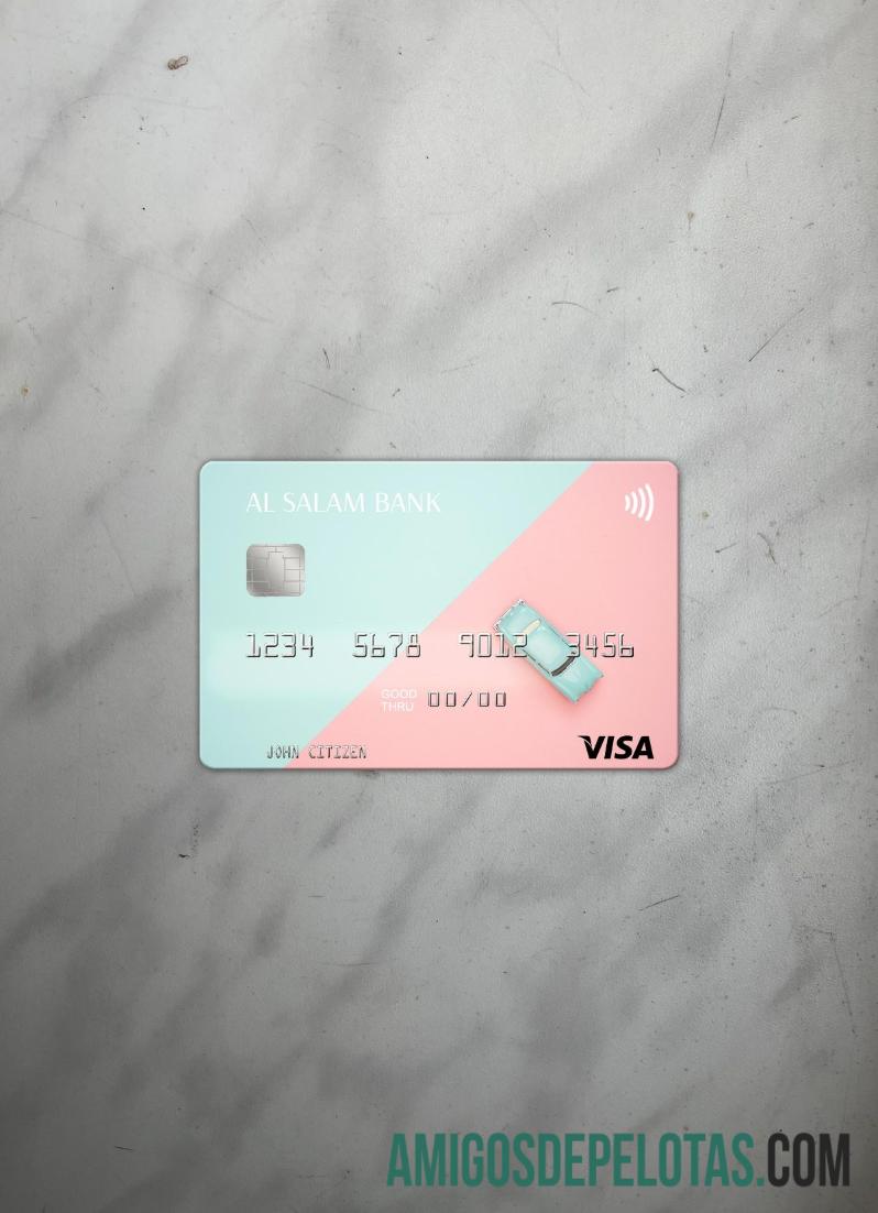 Aljazair Al Salam bank visa kartu tampilan foto depan desain