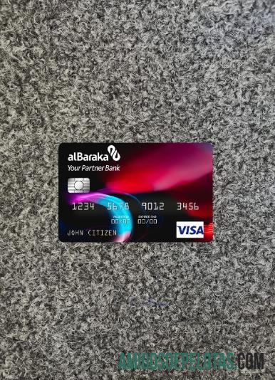 Aljazair Banque AlBaraka Alge╠ürie visa kartu tampilan foto depan pratinjau