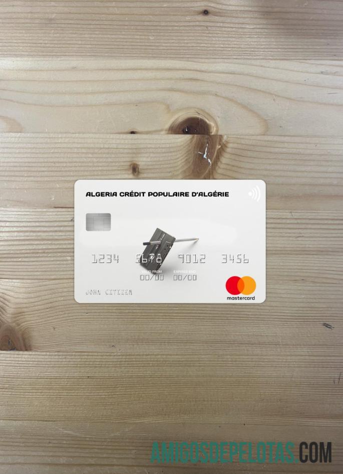 Aljazair Cre╠üdit Populaire dΓÇÖAlge╠ürie mastercard tampilan foto depan templat