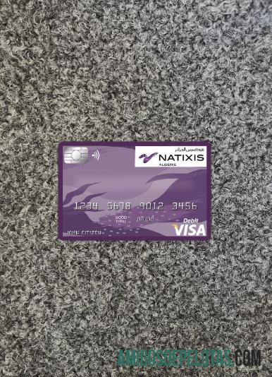 Aljazair Natixis algerie bank visa kartu tampilan foto depan desain