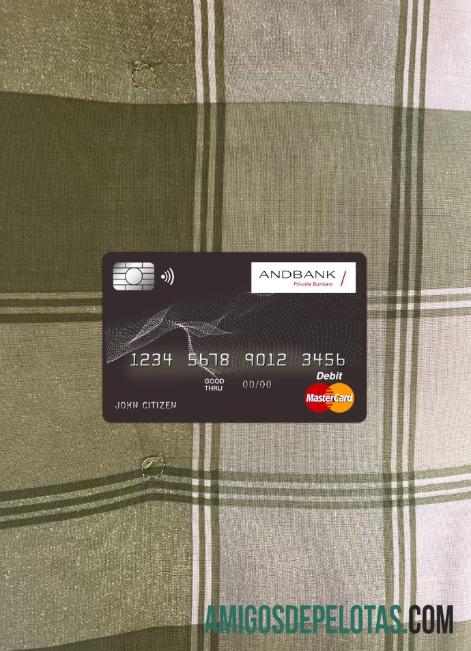 Andorra Andbank bank master kartu tampilan foto depan desain