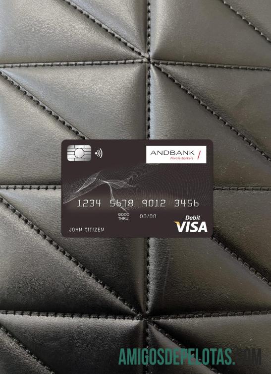 Andorra Andbank bank visa kartu tampilan foto depan pratinjau