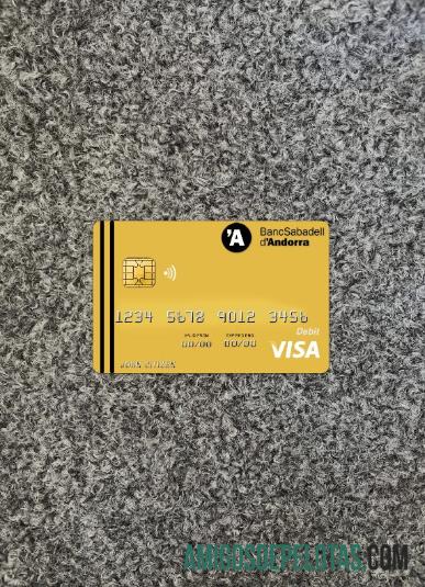 Andorra bank Sabadell bank visa kartu tampilan foto depan desain