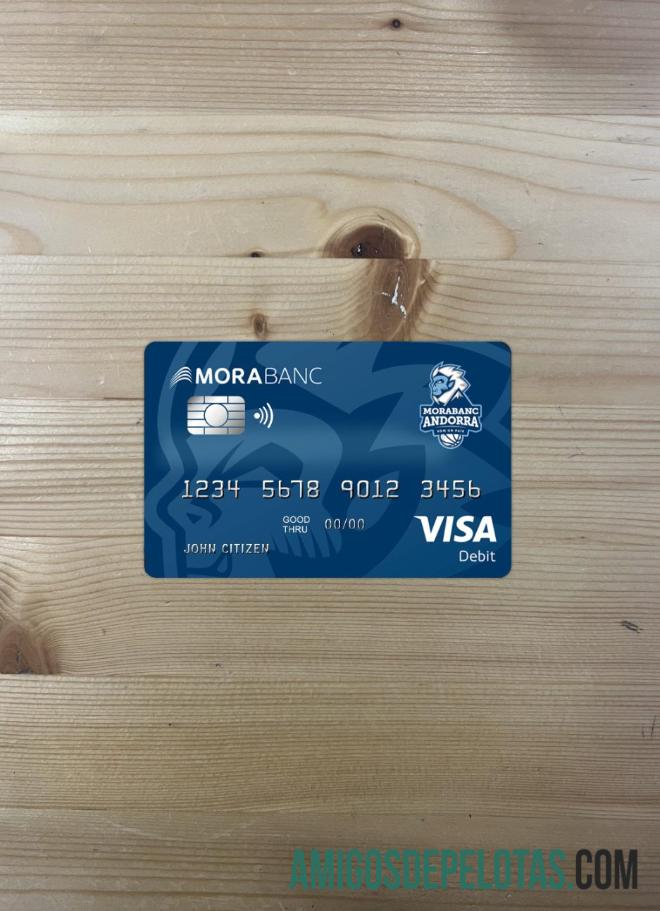 Andorra Morabank visa Debit tampilan foto depan templat