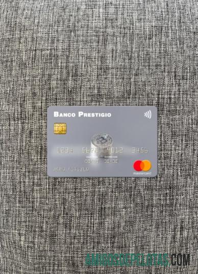 Angola Banco Prestigio, S.A. mastercard tampilan foto depan sampel
