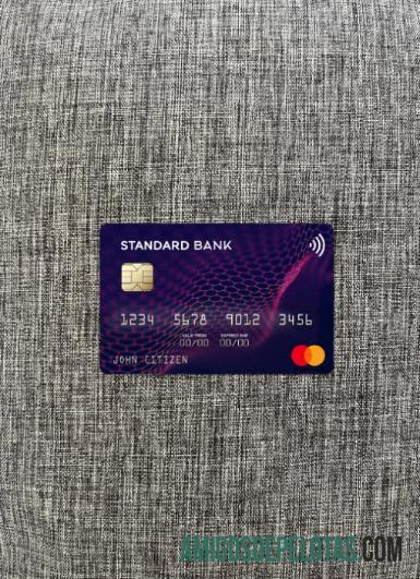 Angola standar bank mastercard tampilan foto depan makering