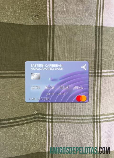 Antigua dan Barbuda Eastern Caribbean Amalgamated bank mastercard tampilan foto depan pratinjau