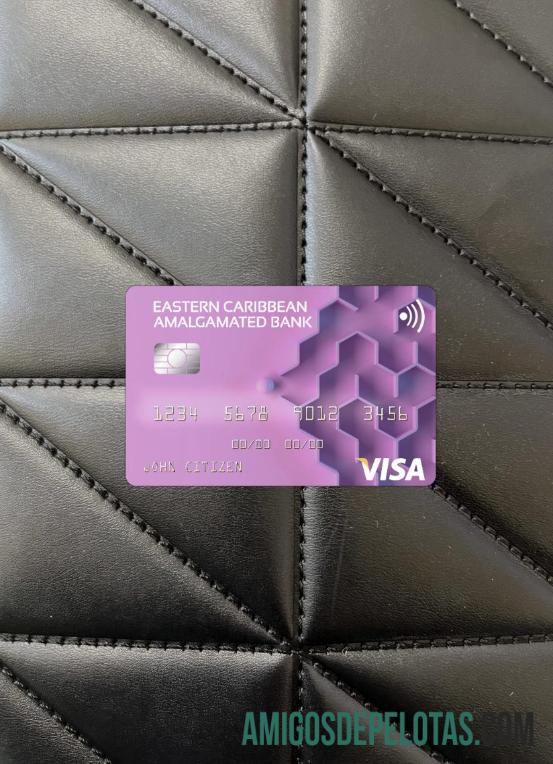 Antigua dan Barbuda Eastern Caribbean Amalgamated bank visa kartu tampilan foto depan makering