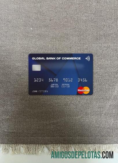 Antigua dan Barbuda Global bank of Commerce mastercard tampilan foto depan desain