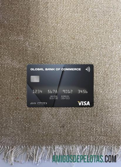 Antigua dan Barbuda Global bank of Commerce visa kartu tampilan foto depan makering