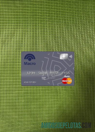 Argenitina Banco Macro S.A bank master kartu tampilan foto depan templat