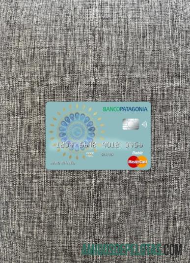 Argentina Banco Patagonia master kartu tampilan foto depan templat