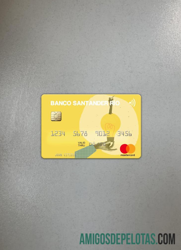 Argentina Banco Santander Ri╠üo mastercard tampilan foto depan sampel