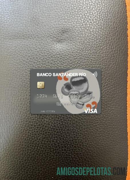 Argentina Banco Santander Ri╠üo visa kartu tampilan foto depan desain