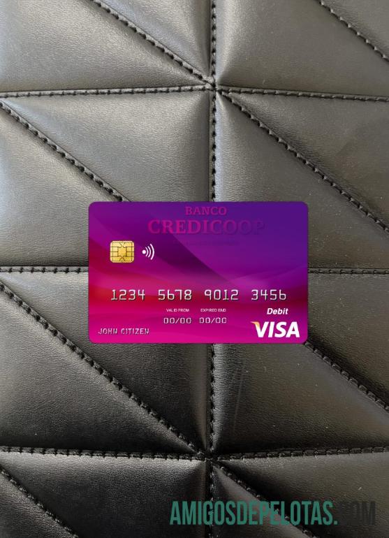 Argentina bank Credicoop visa kartu tampilan foto depan desain