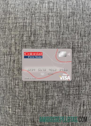 Australia Colonial First state bank visa kartu tampilan foto depan templat